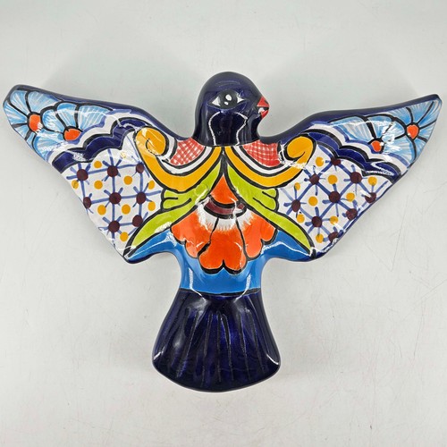 Vintage Hand Painted Talavera Ceramic Dove Bird Mexican Pottery Folk Art