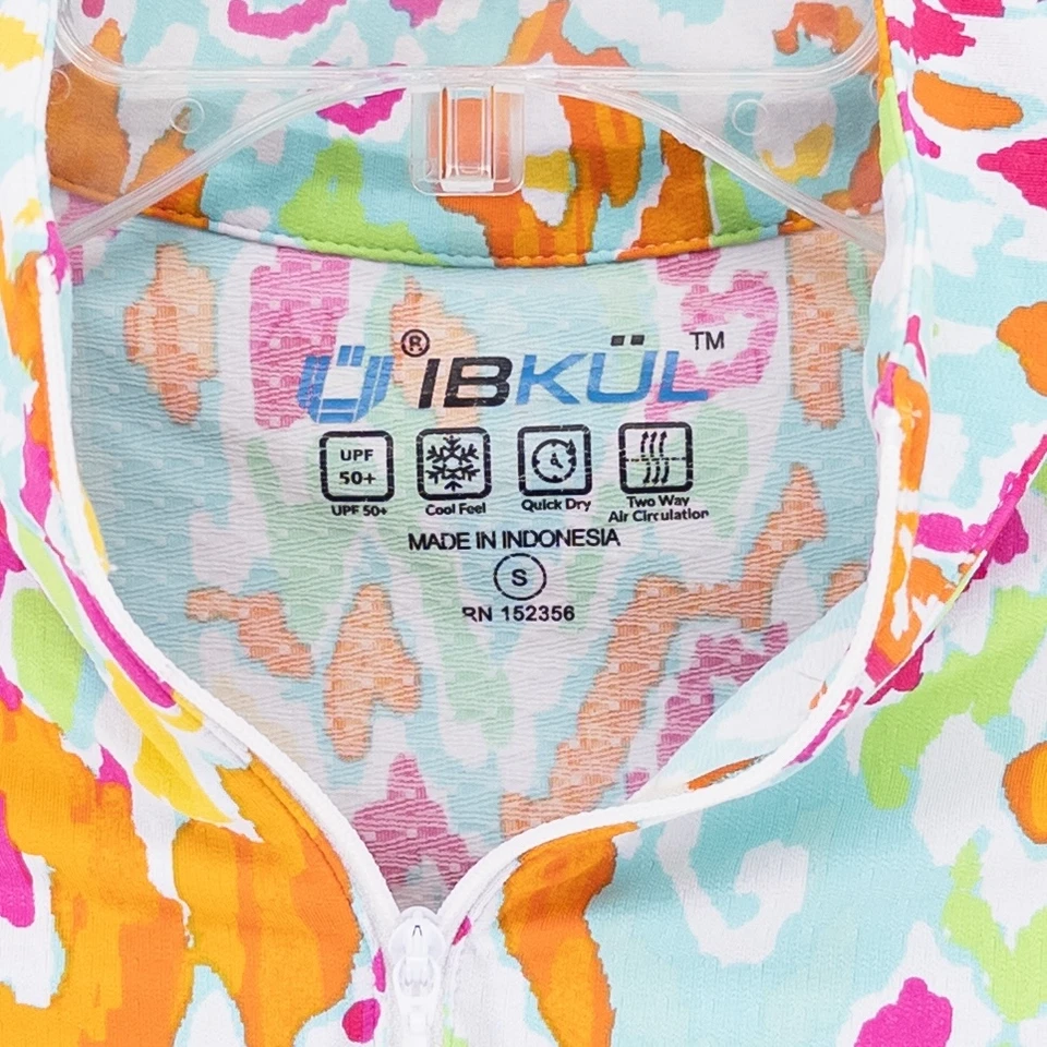 IBKUL Women's S Tillie Mock Neck 1/4 Zip Top Short Sleeve Golf Tennis Pickleball - Image 3 of 4