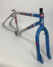 1988 Hutch JET BMX Frame Fork Set Old School Freestyle 80&rsquo;s OG Pink Blue Gray