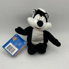 VTG NWT Looney Tunes 1997 Play By Play Ace PePe Le Pew Skunk 7" Plush Toy Rare
