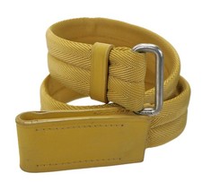 Vintage PRADA Yellow Canvas Leather Belt 28/70 Italy Unisex