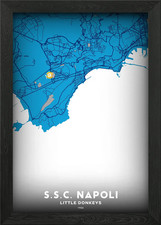 Quadro stampa su tela poster arte da parete piccola cornice Ssc Napoli 1926