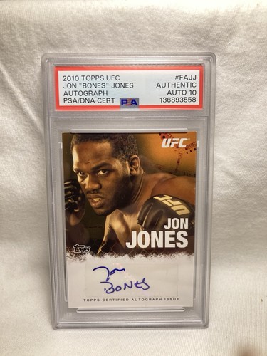 Jon Jones 2010 Topps UFC PSA/DNA CERT AUTHENTIC AUTO 10 💎 #FAJJ GOAT 🔨 