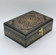 Hand Painted Wooden Jewelry Box: Boho Keepsake Chest
