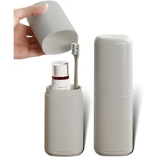 Travel Toothbrush Case with Cup Lid Detachable Bottom Portable Oral Care