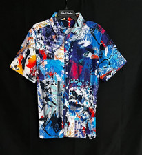 Robert Graham GARDEN RETRO Classic Fit Large Short Sleeve Shirt NWT 178