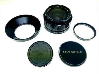 M42 Olympus G.Zuiko Auto-W 3,5/28mm (zur FTL) + Geli., 2x orig. Deck., HOYA Sky