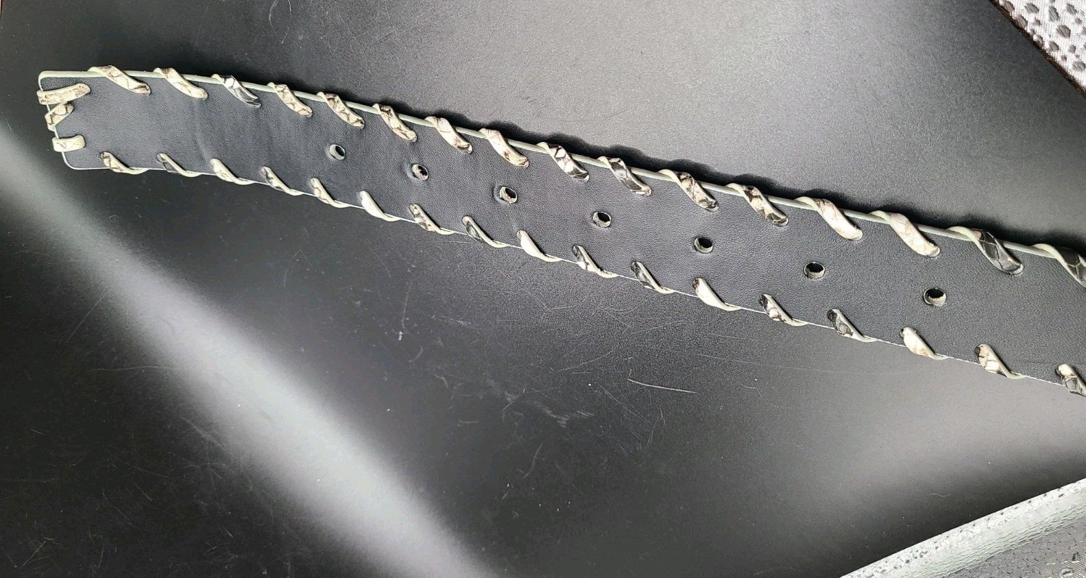 Cabi Genuine Leather Python Snake Print Belt - Si… - image 4