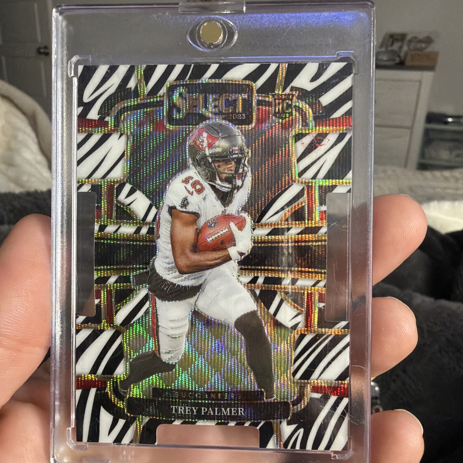 2023 Panini Select - Concourse Trey Palmer #94 Zebra Prizm Die-Cut (RC)