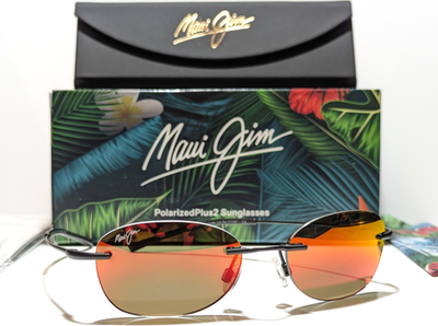 NEW Maui Jim Aki Aki Matte Black Polarized Hawaii Lava Lens