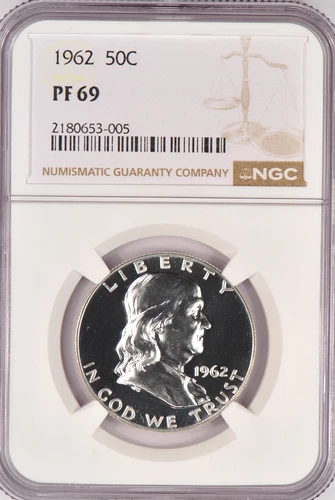 1962 Franklin Half Dollar Proof NGC PF 69 PR69 Gem Silver Coin 50C
