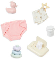   9 Pieces Changing Set   Diaper, Baby Wipes  Stacking Rings  14-Inch Baby Doll