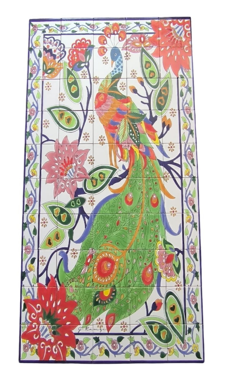 Rincón De Azulejos Pintados A Mano De 1,50 Metros Mosaico