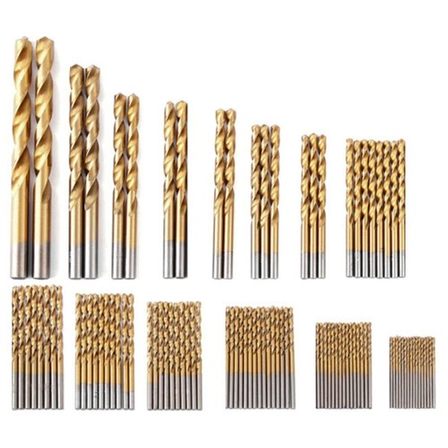 99Pcs Titanium Coated HSS Drill Bit Set 1.5-10mm for Wood Metal Kit ...