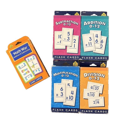 School Zone Multiplication Subtraction Addition Division 0-12 Flash Cards LOT 5!