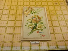 Series No 2408 Germany Easter Joys Flowers Chicks Antique Unposted Postcard