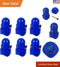 6-Piece Blue Trampoline Pole Cap Set with Screws - Fits 1.5 Inch Poles