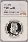 1952 Franklin Half Dollar Proof NGC PF 67 PLUS CAMEO PR67+CAM Frosty Coin 50C