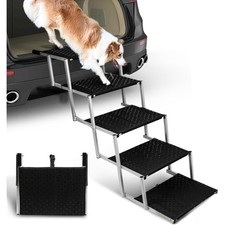 Portable 5-Step Dog Ramp Folding Non Slip Pet Ladder Stairs for Truck SUV Car