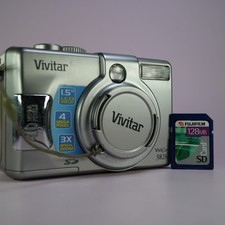 Vivitar Vivicam 3826 4.0MP Compact Digital Camera Silver Tested