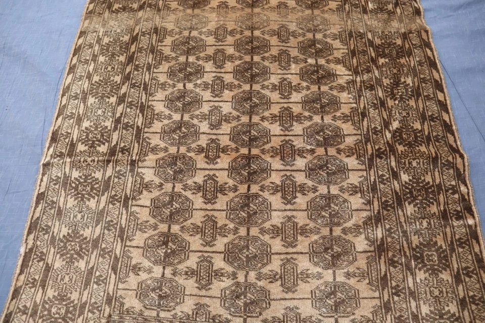 2'8x6'3 ft- Beige Bokhara Handmade Wool Runner Rug - Oriental Rug- Hallway rug - Image 2 of 4