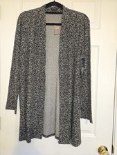 NWT J Jill Black Cream Duster Jacket, Size L