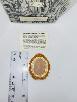 Celia Sebiri Avon Rose Quartz Clasp Pin Brooch Necklace Pendant New 2 