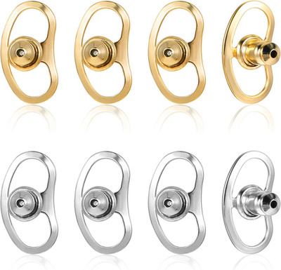 Earring Lifters Backs,  8 Pcs Earring Backs for Droopy Ears Locking Earrings Bac