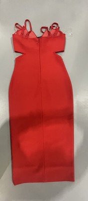 FASHION NANA FITTED DRESS - SIZE: WOMEN L - RED