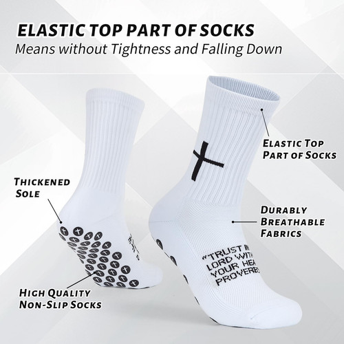 Cross Grip Soccer Socks - Anti-Slip Grips Sports Sock with Breathable Thicken... - Picture 3 of 7