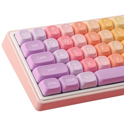 MOA Profile Keycaps,PBT Cute Rainbow Candy Keycaps 126 Keys Dye-Sublimation C...