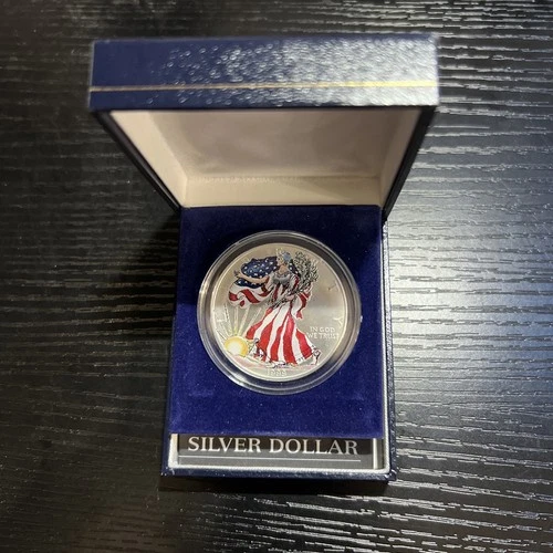 1999 American Eagle Silver Coin Colorized BU $1 Dollar Box & COA Uncirculated