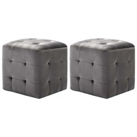 Nachttische 2 Stk. Grau 30×30×30 Cm Samtstoff