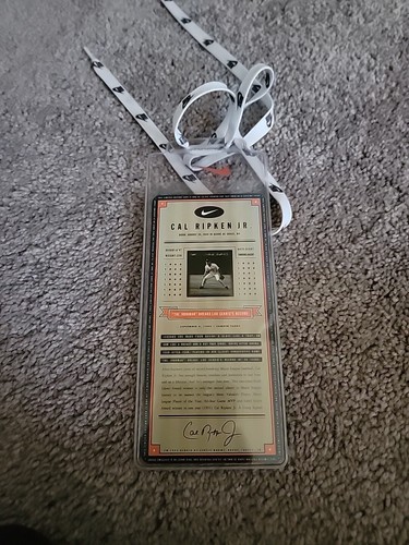 SEPT. 6, 1995 NIKE SGA CAL RIPKEN JR./LOU GEHRIG 2131 Record Ticket/Card Lanyard - Picture 2 of 5