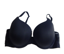 Victoria s Secret Women's 34DD Bra T-Shirt Push Up Full Coverage Black Lace EUC