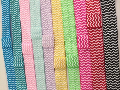10 x Chevron Elastic Headbands Baby Girls Toddlers Kids Hair Accessories FOE - Picture 3 of 5