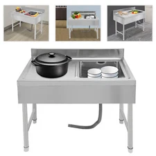 Freestanding Stainless Steel Sink Commercial Restaurant Sink Outdoor Sink