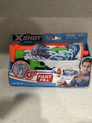 X-Shot Kids Water Gun Fast-Fill Hyperload Water Gun Squirt Blaster Skins New
