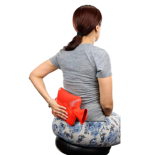 Classic Red Rubber Hot Water Bottle, Hot Compress, Pain Relief from Headaches, C - Picture 4 of 12