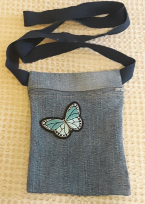 Upcycled Denim Crossbody Bag Handmade Shoulder Handbag Casual Purse