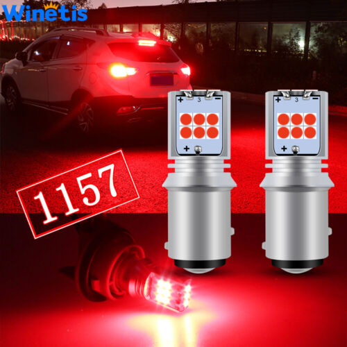 2X 1157 LED Bulbs Red Tail Stop Brake Turn Signal Light 2057 2357 7528 BAY15D - Picture 1 of 11