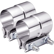 2pcs 2.25 Stainless Steel 304 Heavy Duty Exhaust Band Clamp Lap Joint Clamps