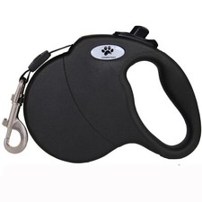16FT Black Retractable Dog Leash Tangle-Free Tape for Large Dogs up to 44lb