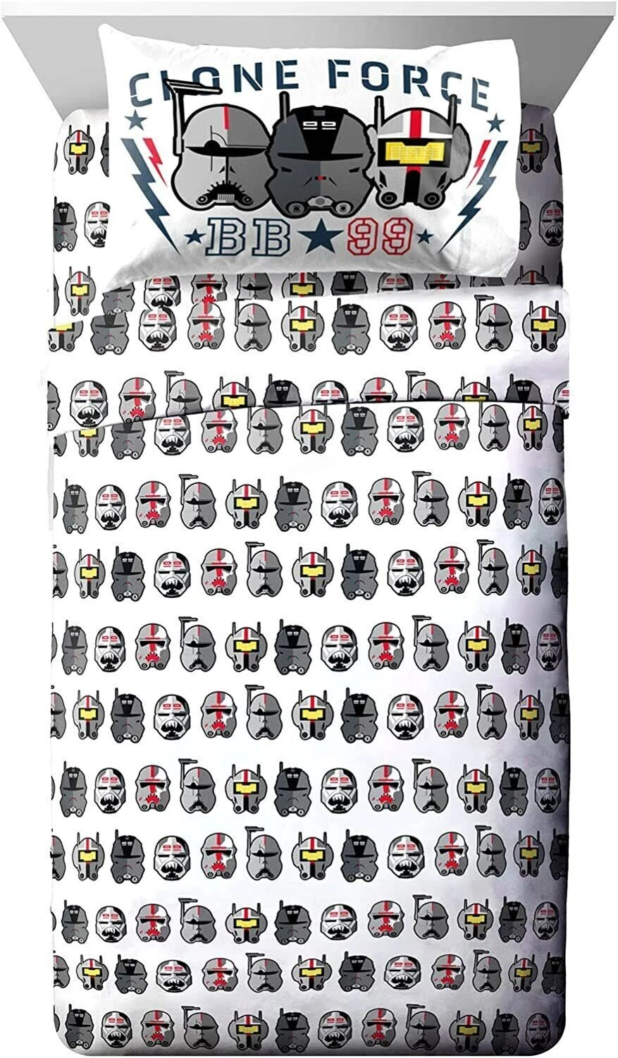 Bad Batch Hardhats Star Wars Queen Size Sheet Set for Kids — Microfiber, NWT