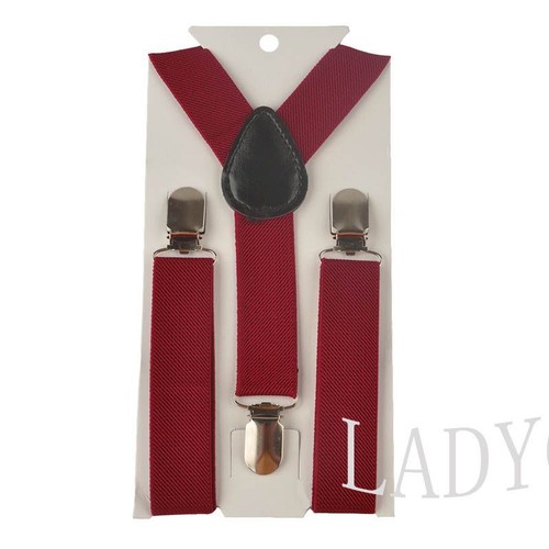 Clip On Y Back Soild Suspenders -Adjustable Children Suspender Elastic Kids Belt - Picture 30 of 40