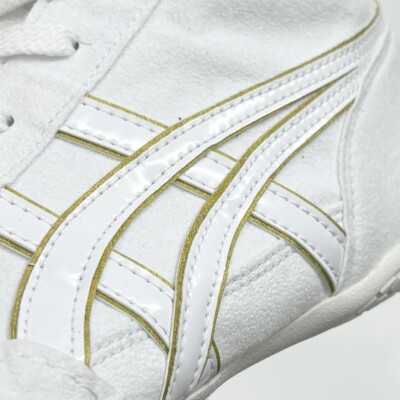 ASICS Wrestling Shoes 1083A001 White x White Gold Edge Successor