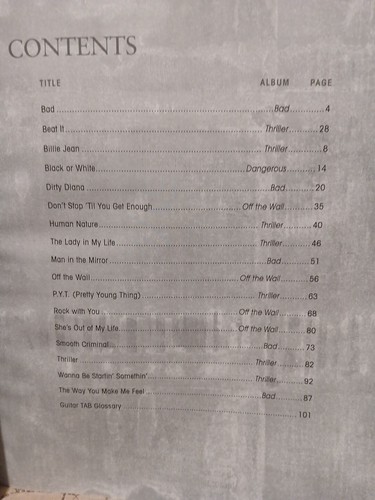 MICHAEL JACKSON GUITAR TAB / TABLATURE / ***BRAND NEW *** / ANTHOLOGY / SONGBOOK - Picture 2 of 2