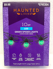 Haunted Living Green Spider Lights 10 ct LED