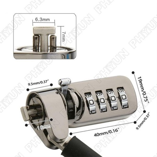 Bloqueo de cable antirrobo de aleación de zinc para computadoras portátiles, monitores de PC y otros dispositivos - Imagen 6 de 9