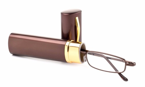 Brown Readers Aluminium Hard Case Compact Reading Glasses Tube Reading Glasses - Picture 2 of 5